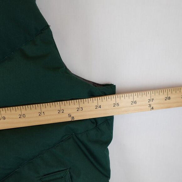 Vintage St. John's Bay Down Puffer Vest Men XL Waterfowl Green Zip Snap Outdoor - Picture 5 of 14